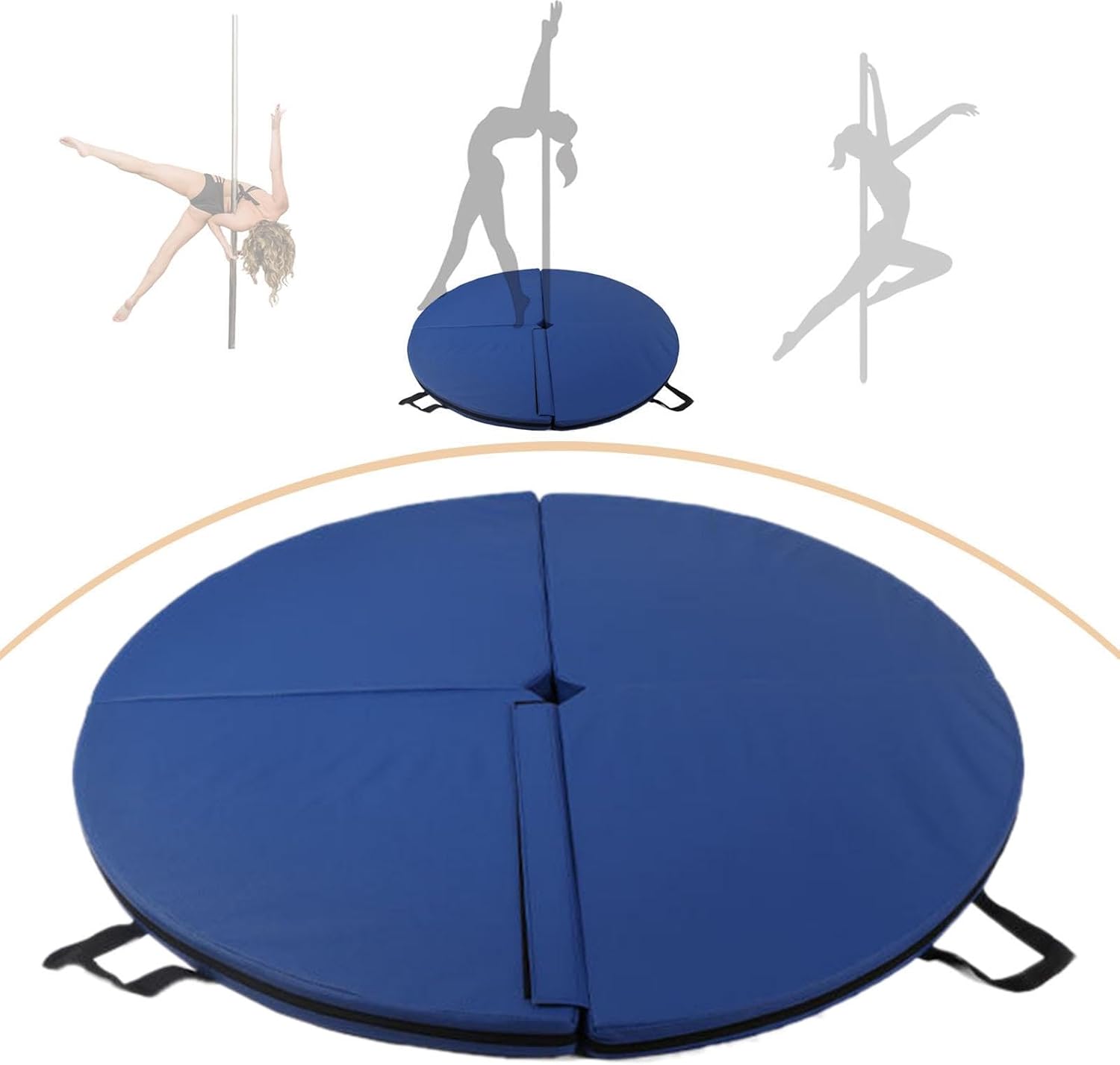 JISADER Folding Pole Dance Mat Dancing Floor Cushion,Versatile Convenient Yoga Pad Equipment for Outdoor Training, blue