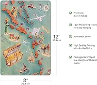 Vista 2 de Mapa de las Islas del Caribe - Don the Beachcomber Tiki Bar and Restaurant - Vintage Pictorial Map c.1940s - Cartel de metal vintage de 8 x 12