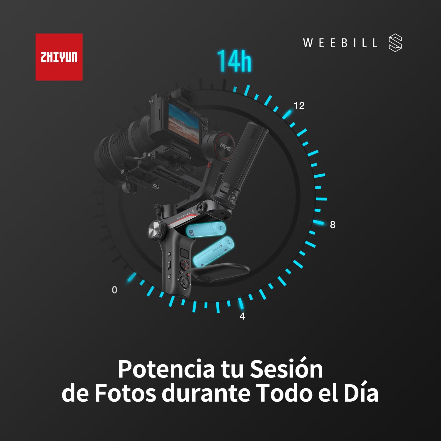 ZHIYUN Weebill S [Official] Estabilizador de cámara, 3 Ejes Gimbal para cámara DSLR y Mirrorless, Diseño Ligero, Estabilidad Dinámica, Disponible para Canon/Sony/Panasonic/Nikon/Fujifilm