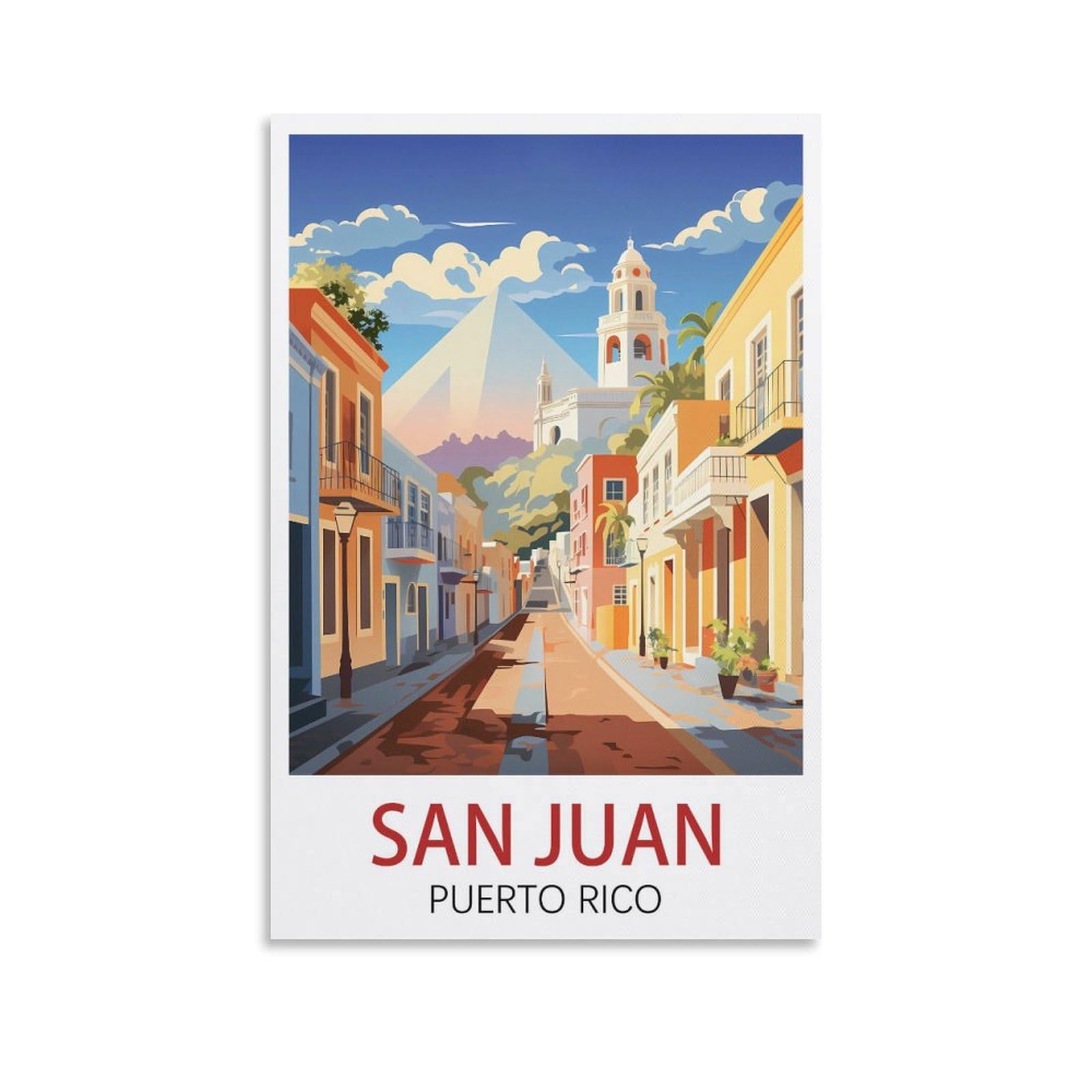 Metal Tin Sign Garden & Kitchen Poster, Inspirational Sign Home Wall Art Decor for Home Kitchen Bar Club Decoration San Juan Puerto Rico Posters 15x30cm
