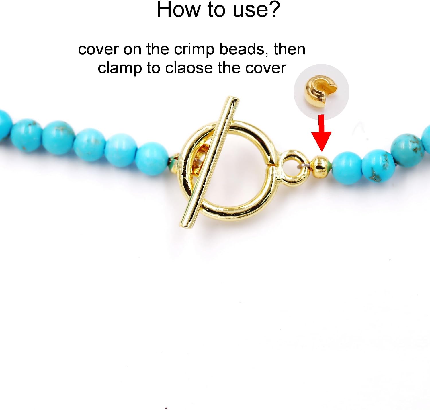 Jewelry findings Crimp Beads Cover for Jewelry Necklace Bracelet Making 4mm White Gold image 4