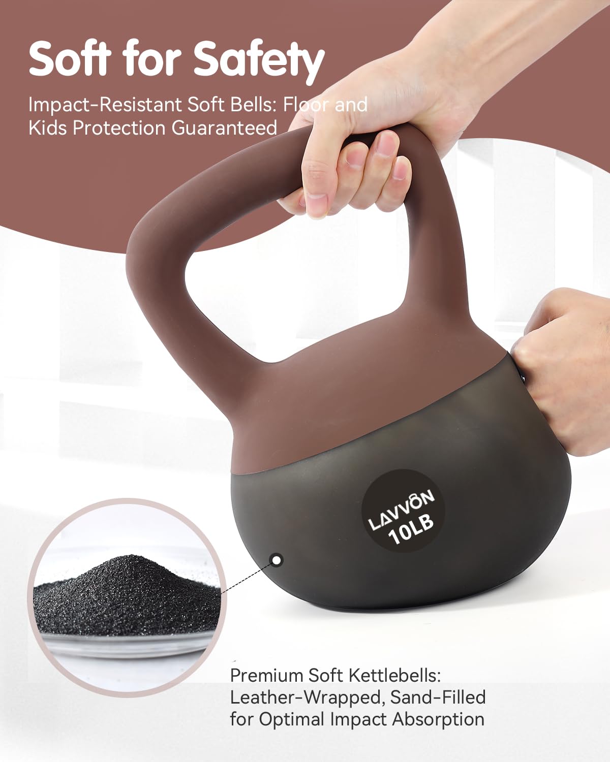Soft Kettlebell - bodenschonend leise stoßdämpfende Kugelhantel, ergonomischer Softgriff ideal fürs Homegym Kettlebell - Workout Gewicht-Hantel für Kraft-Training 4-10kg
