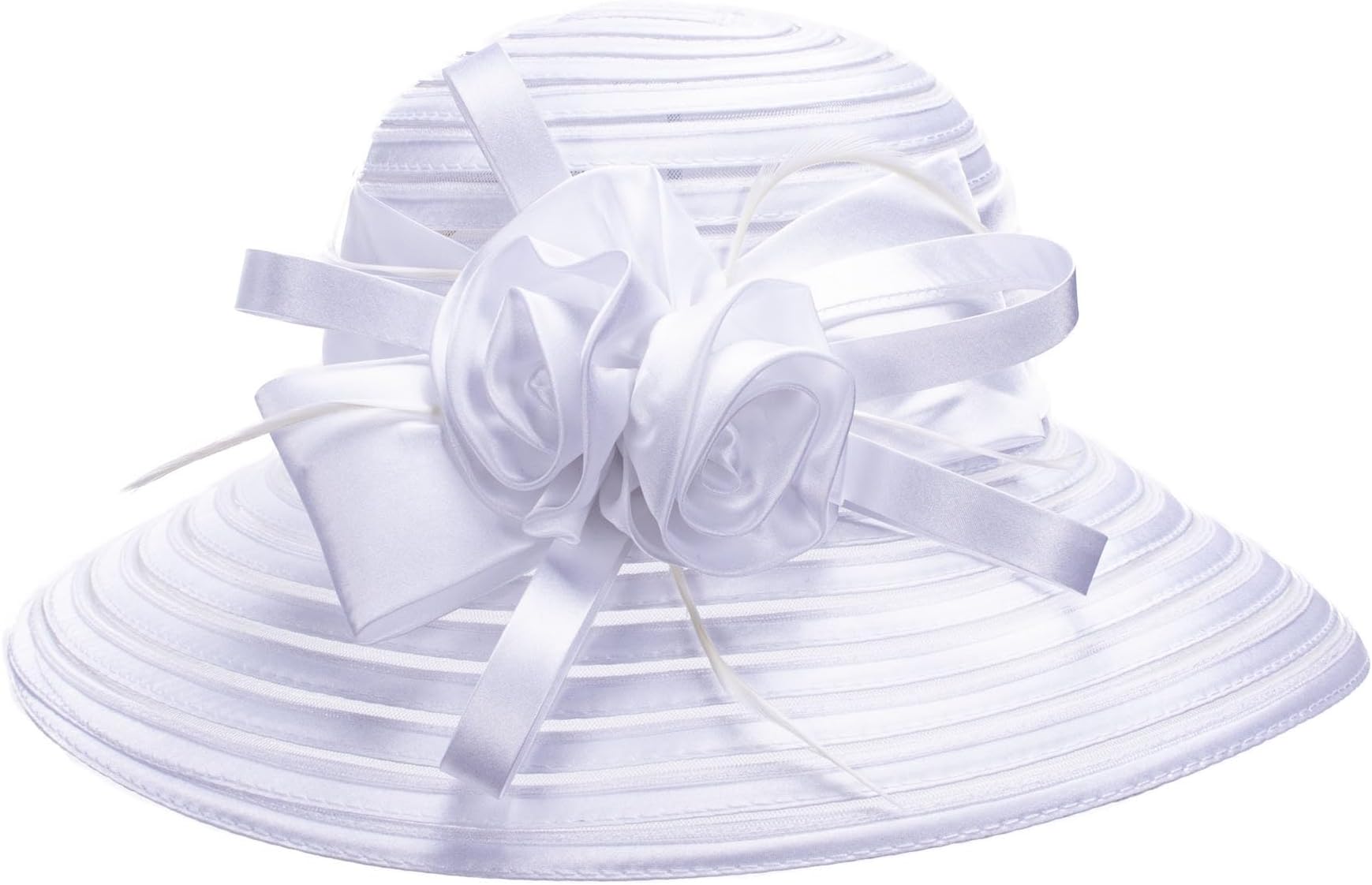 Womens Satin Ribbon Church Wedding Sun Wedding Occasion Hat A214