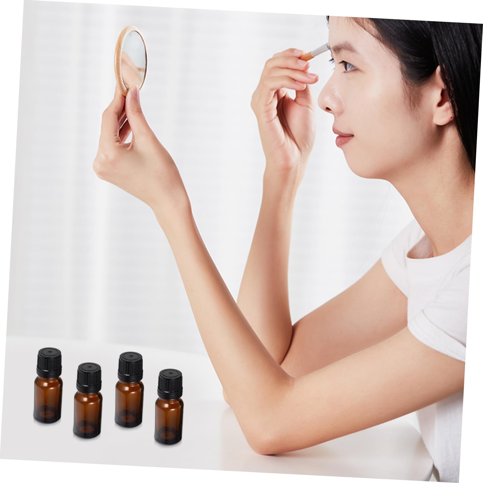 iplusmile Bottiglie per Oli Essenziali 10ml in Vetro, 24 Pezzi Marrone