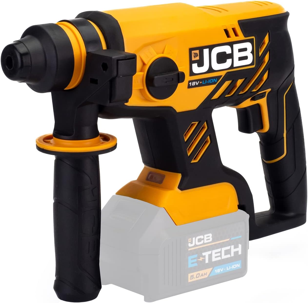 18v Brushless SDS Rotary Hammer Drill, Bare Unit, Multi - positional Side Handle, 4 - Functions, Rotary Stop Mode, 1400 RPM, 4-Function Performance 3 Year Warranty