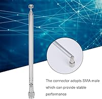Vista 3 de Antena telescópica SMA, conector macho de escáner de radio 40 Mhz 6 GHz accesorios extensibles, antena telescópica SMA conector macho aleación