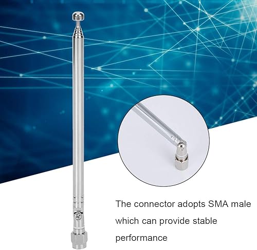 Miniatura 7 de Antena de onda corta SMA Cb Dab + 6 secciones, conector macho de radio escáner de 40 Mhz 6 GHz, accesorios extensibles, antena telescópica SMA