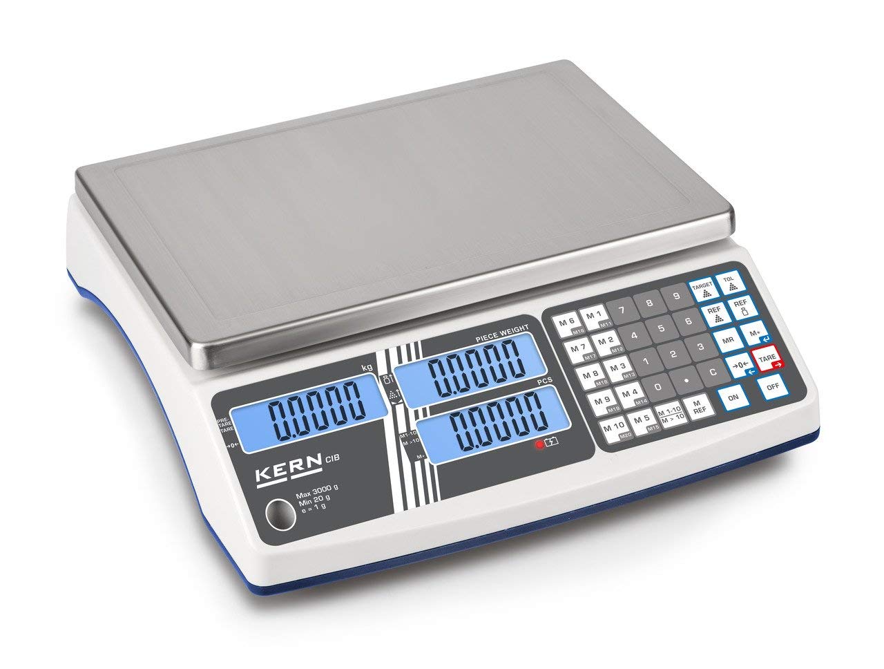Kern & Sohn Zählwaage CIB 10K-3 (Wägebereich Max 15 kg, d=0,001 kg, mit 3 Displays, Zählsummenspeicher, mit Arbeitsschutzhaube) CIB 10K-3
