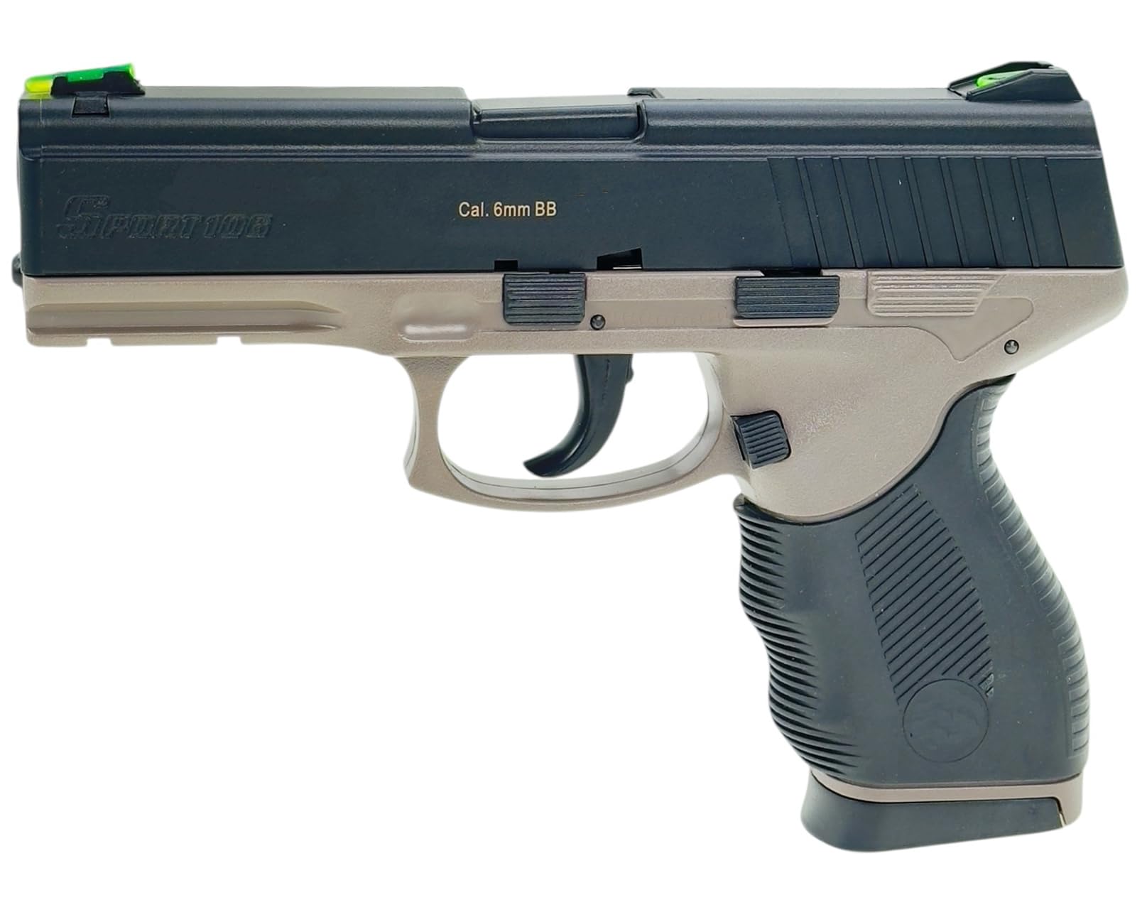 Set: Fritz-Cell Airsoft Pistole Federdruck Softair 0,5 Joule, inkl. 500 x 6 mm BB Soft-Air Kugeln schwere Ausführung