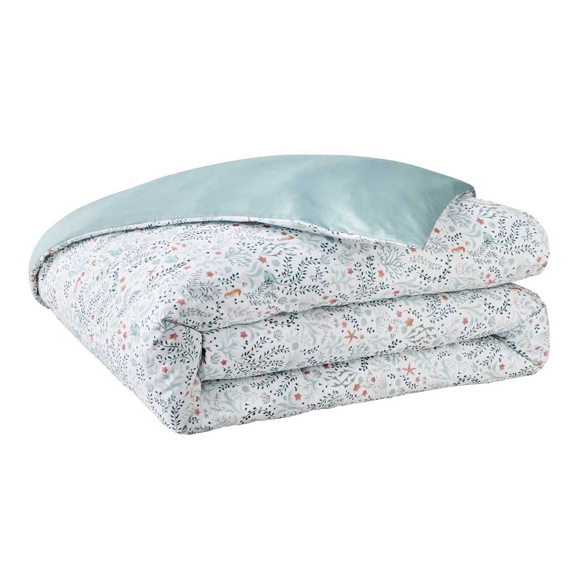 ESSIX Cotton Percale Duvet Cover, Under the Ocean, 240 x 220 cm, Light Blue, Bright Blue, 240x220 cm - Image 2