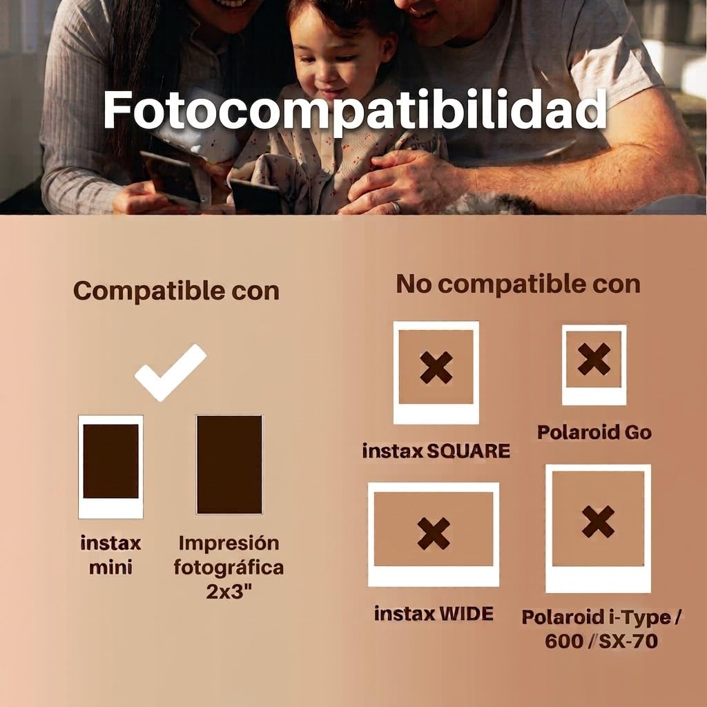 Tapeera Portafotos Múltiple Blanco para Pared – Compatible con Polaroid e Instax – Grande Marco Collage de Fotos – Mini Marco de Fotos para Pared (Blanco, Instax mini / 2x3)