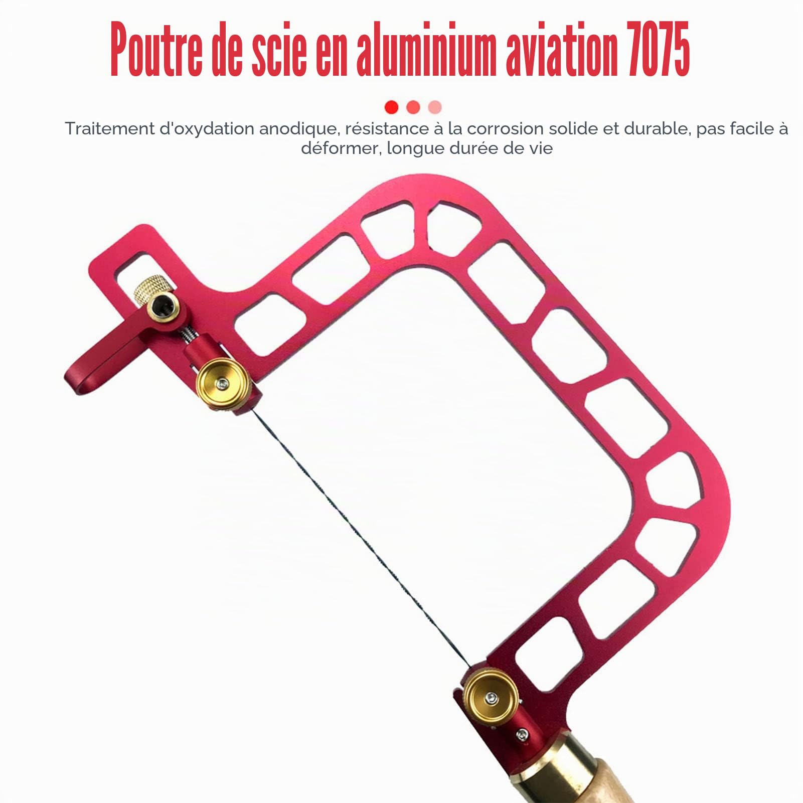 Scie À Chantourner, Cadre en Alliage, Fil D'Acier Rapide Et Propre Coupe Régulière, Scies À Main Multifonctionnelles Incisives + Lime de Secours, pour Projets D'Artisanat, Bijoux Diy