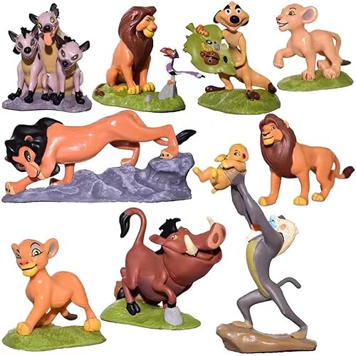 NOVSKI Juguetes del Rey León - Figuras de acción, figuras del rey león, juguetes de 2-4 pulgadas Mini figuritas de juguete (9 piezas)