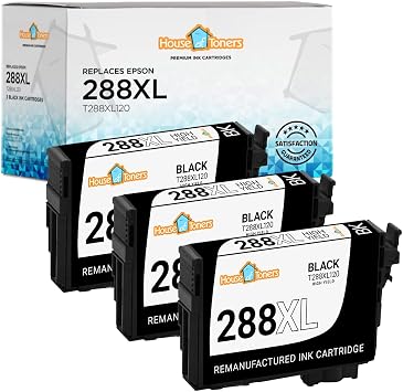 Houseoftoners Remanufactured for Epson T288XL Ink Cartridge High Yield Replacement for Epson T288XL Expression XP-330 XP-340 XP-430 XP-434 XP-440 XP-446 288XL 3 Black