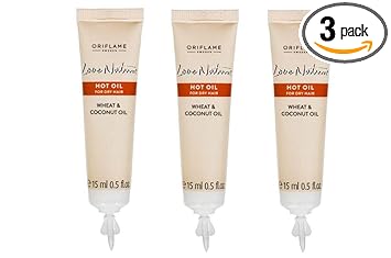 Oriflame Sweden Love Nature Hot Hair Oil for Dry Hair with Wheat and Coconut (Combo Pack-3)