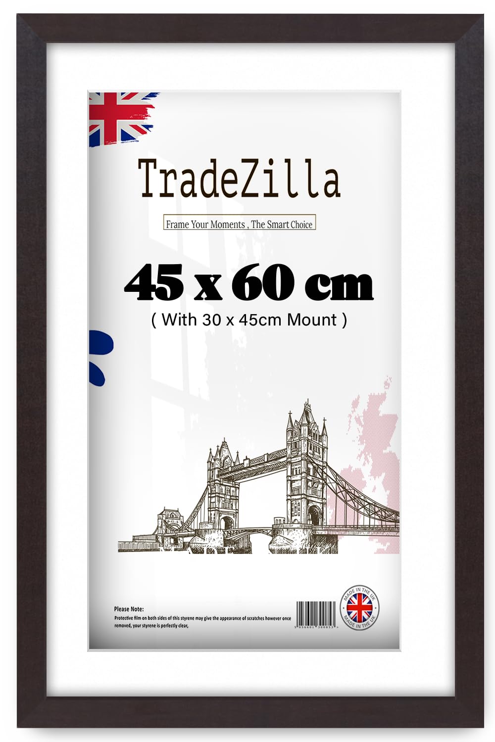 TradeZilla | Mahogany 450 x 600 mm With 450 x 300 mm White Mount Poster Frame 24 x 18 Photos Holiday Gifts& Home Décor 60 x 45 cm [ Mahogany ]