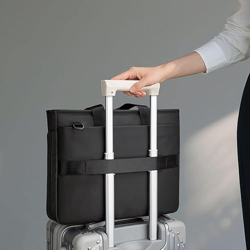 Miniatura 6 de RAINYEAR - Bolsa para laptop de 15.6 pulgadas para hombres y mujeres, impermeable, expandible, bolsa de hombro para computadora de gran capacidad,