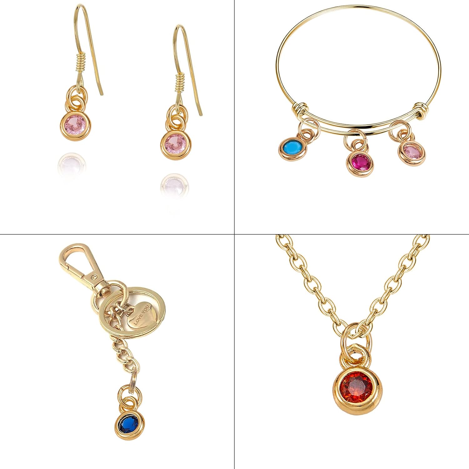 KitBeads 20pcs Real Gold Round Crystal Bead Cubic Zirconia Charms for Jewelry Making - Image 7