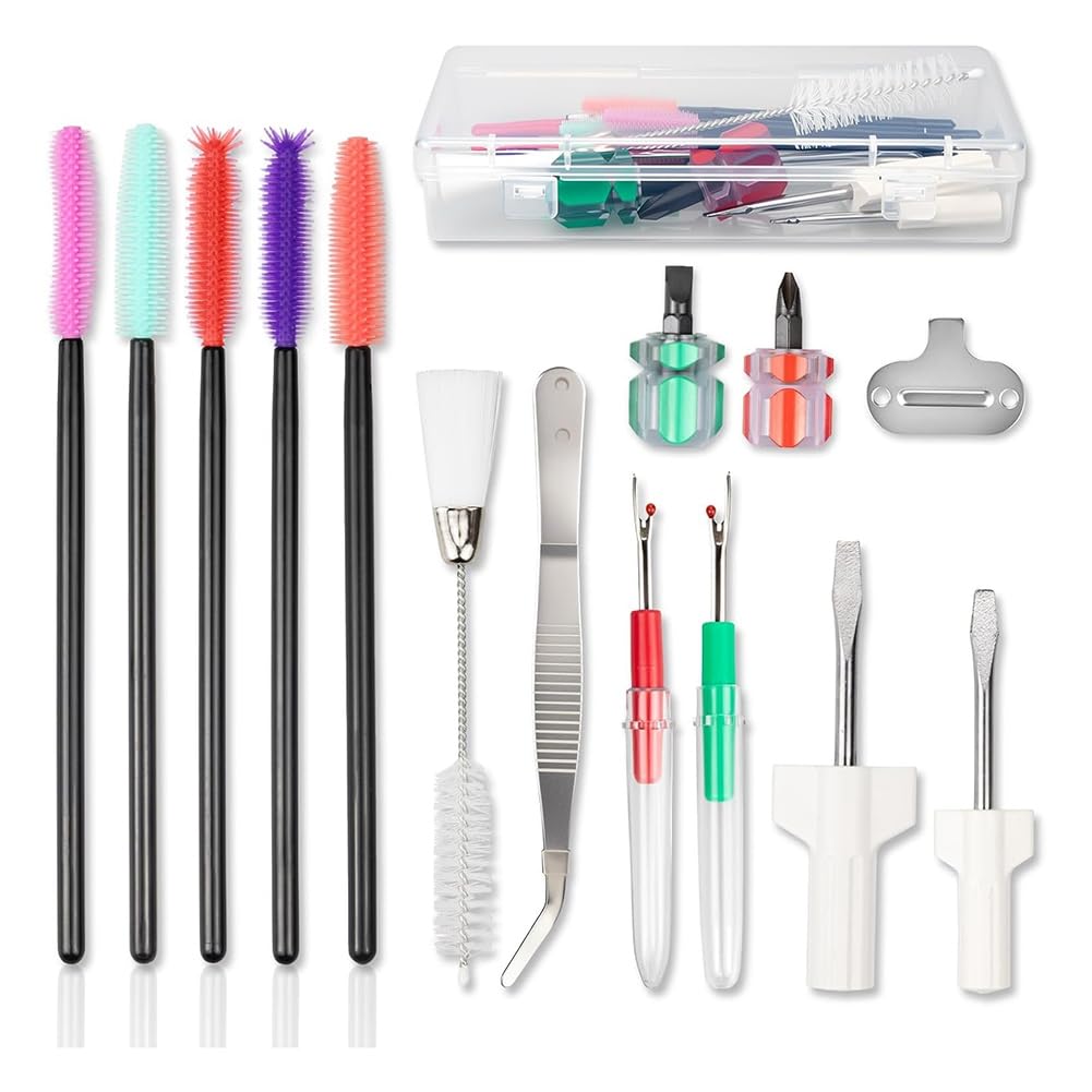 UDSKNV[KSL Sewing Machine Maintenance Kit(15PCS):Screwdrivers, Tweezers, Brushes, Rippers in A Case
