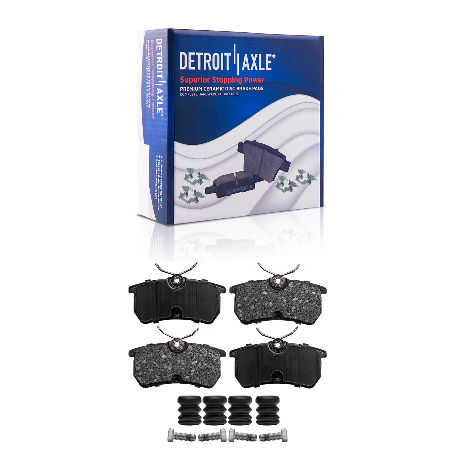 Detroit Axle Rear Ceramic Brake Pads with Hardware