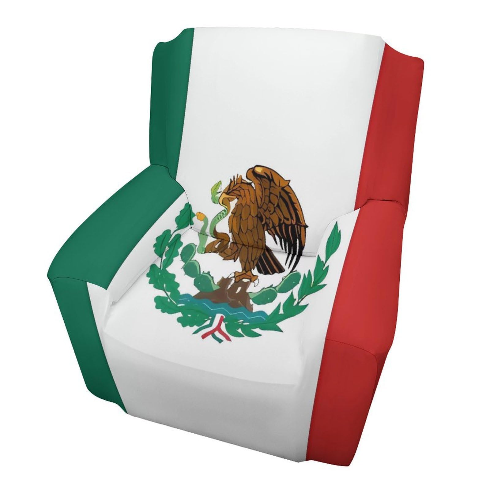 Fodpand Style Flag Of Mexico Sofa Cover Soft 1 Seater Sofa Slipcover For Pets Washable,Couch Cover With Elastic Straps Furniture Protector