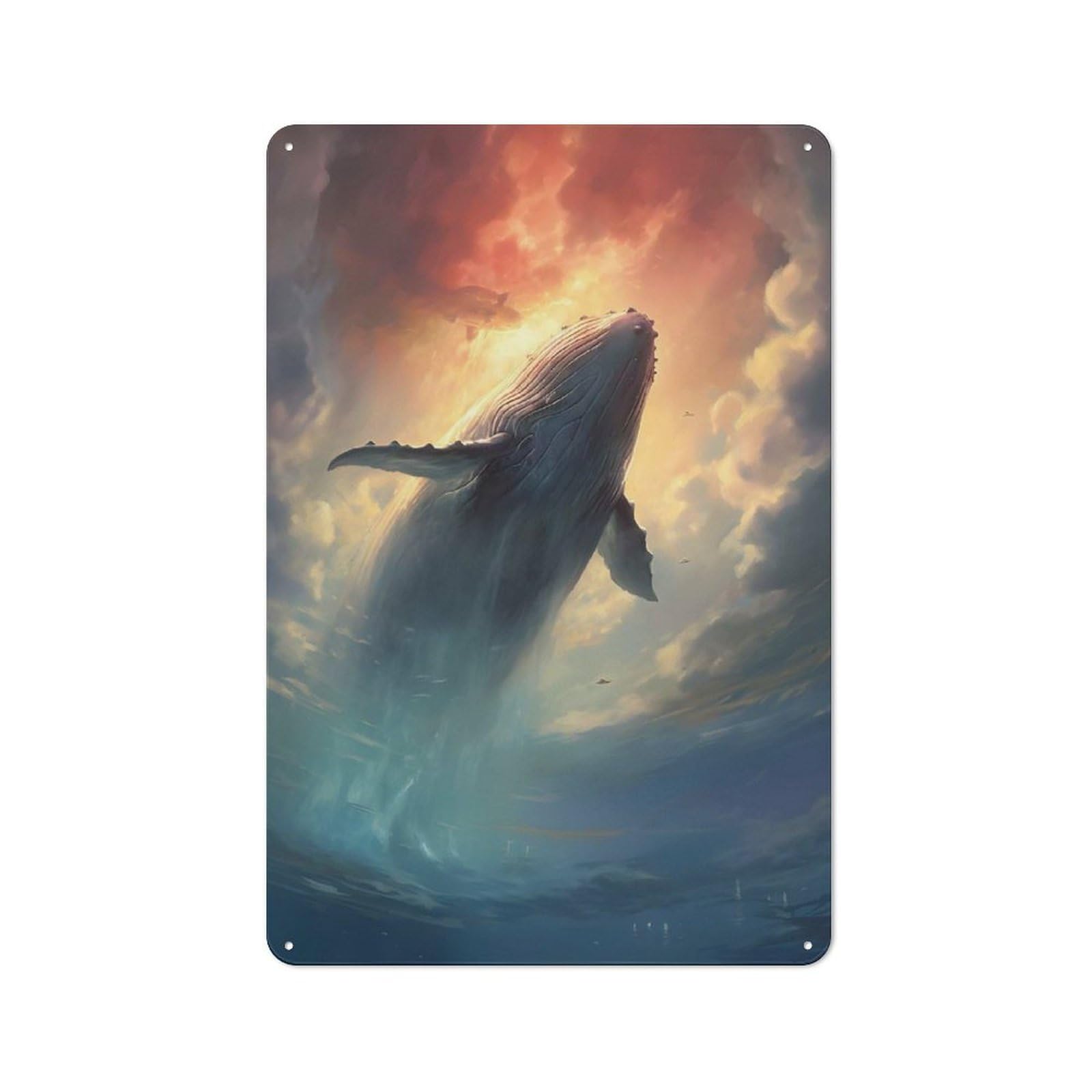Holy Whale Vintage Tin Sign 30x20cm for Lounge Or Reading Corner, for Reading Corner Decorators