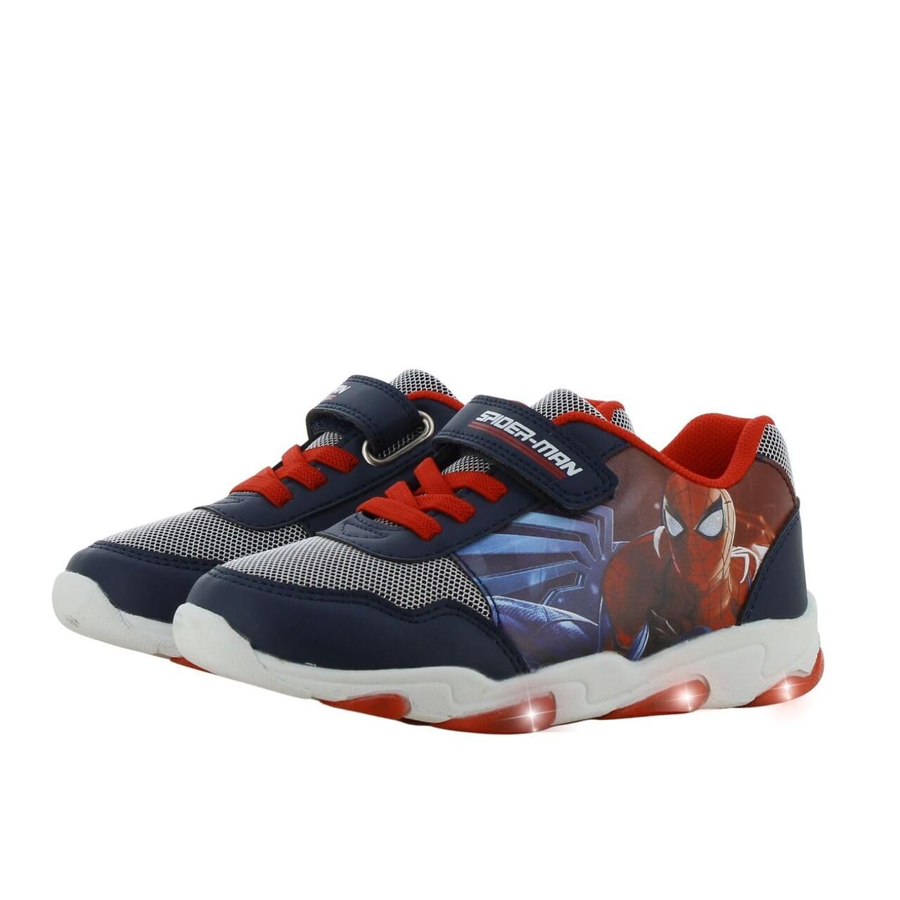 Leomil Spiderman Scarpe Bambino con Luci Sneakers 32, Blu