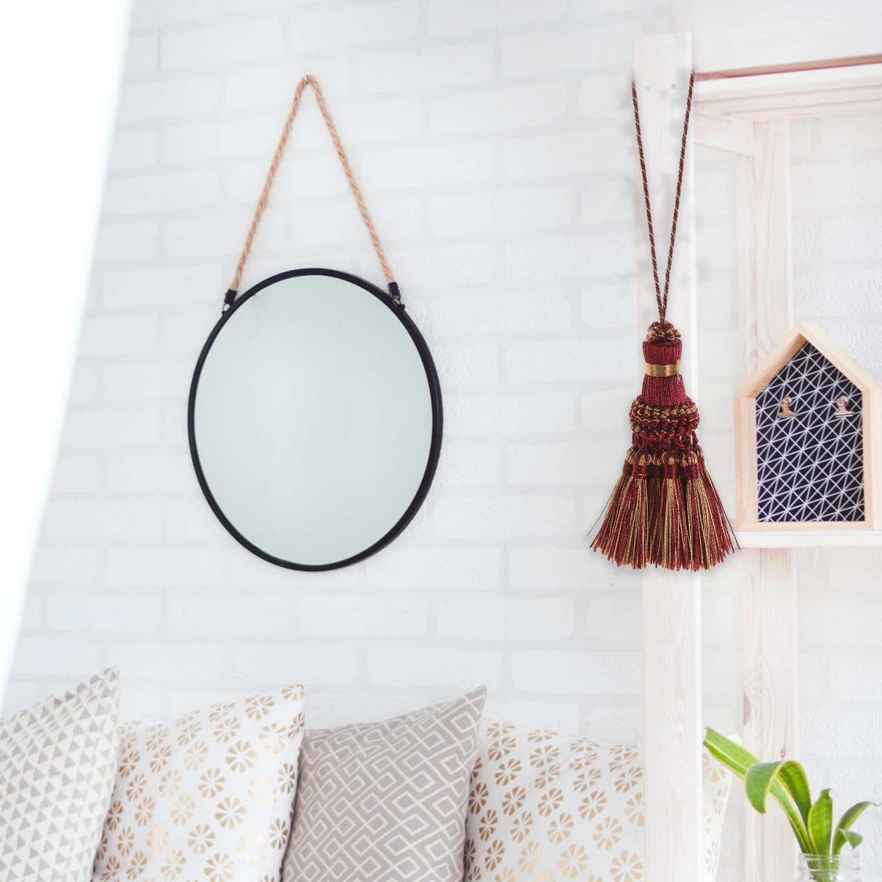 jojofuny 2 Piezas Borlas Decorativas Rojas para Cortinas 20cm Colgantes De Borla para Manualidades Y DecoracióN del Hogar Accesorios para Puertas Y Muebles