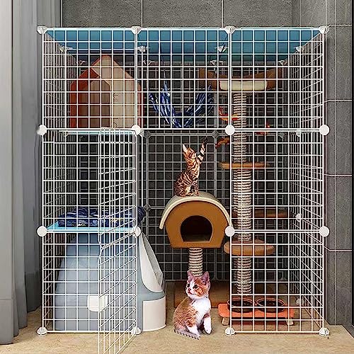 UQACHG Jaula para Gatos De Interior, Corral Grande para Gatos, Caseta De Metal Desmontable para Gatos, Jaula para Hurones, Jaula para Animales Pequeños, Lugar Grand,110x75x109cm