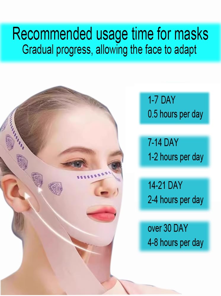 Chin Strap for Sleeping, Reusable Double Chin Reducer Eliminator for Women, Breathable Jawline Exerciser Lifting & Firming Prevent Sagging, V Line Lifting Mask Face Slimming Strap,Face Lifting Strap - Image 3