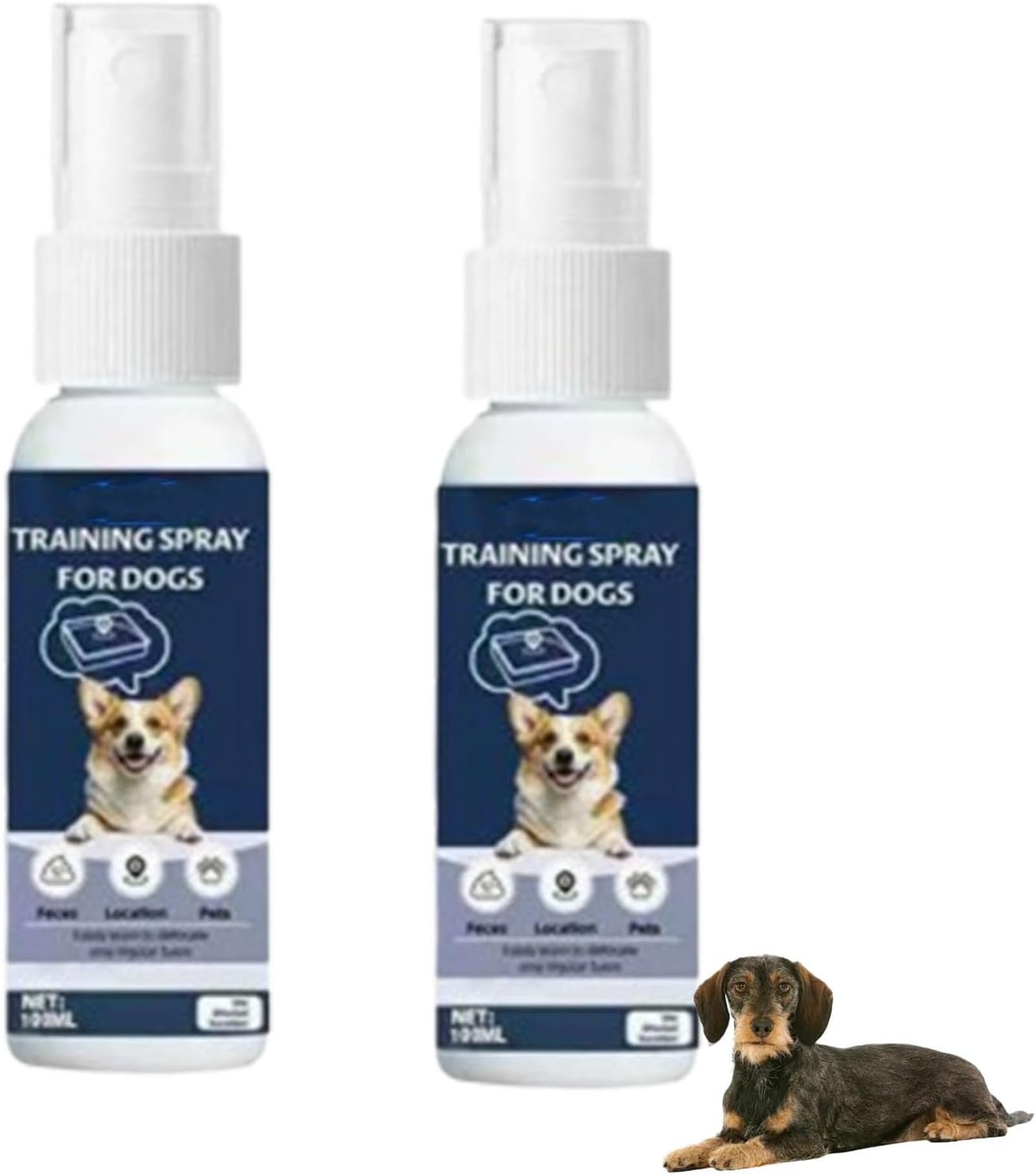 Qoobom Potty Training Spray for Dogs & Puppies, Go Here Puppy Housebreaking Aid - Plant-Based Pheromone Attraction Liquid for Indoor Pee Pads, Lawns & Turf, 8 oz (2Pcs)