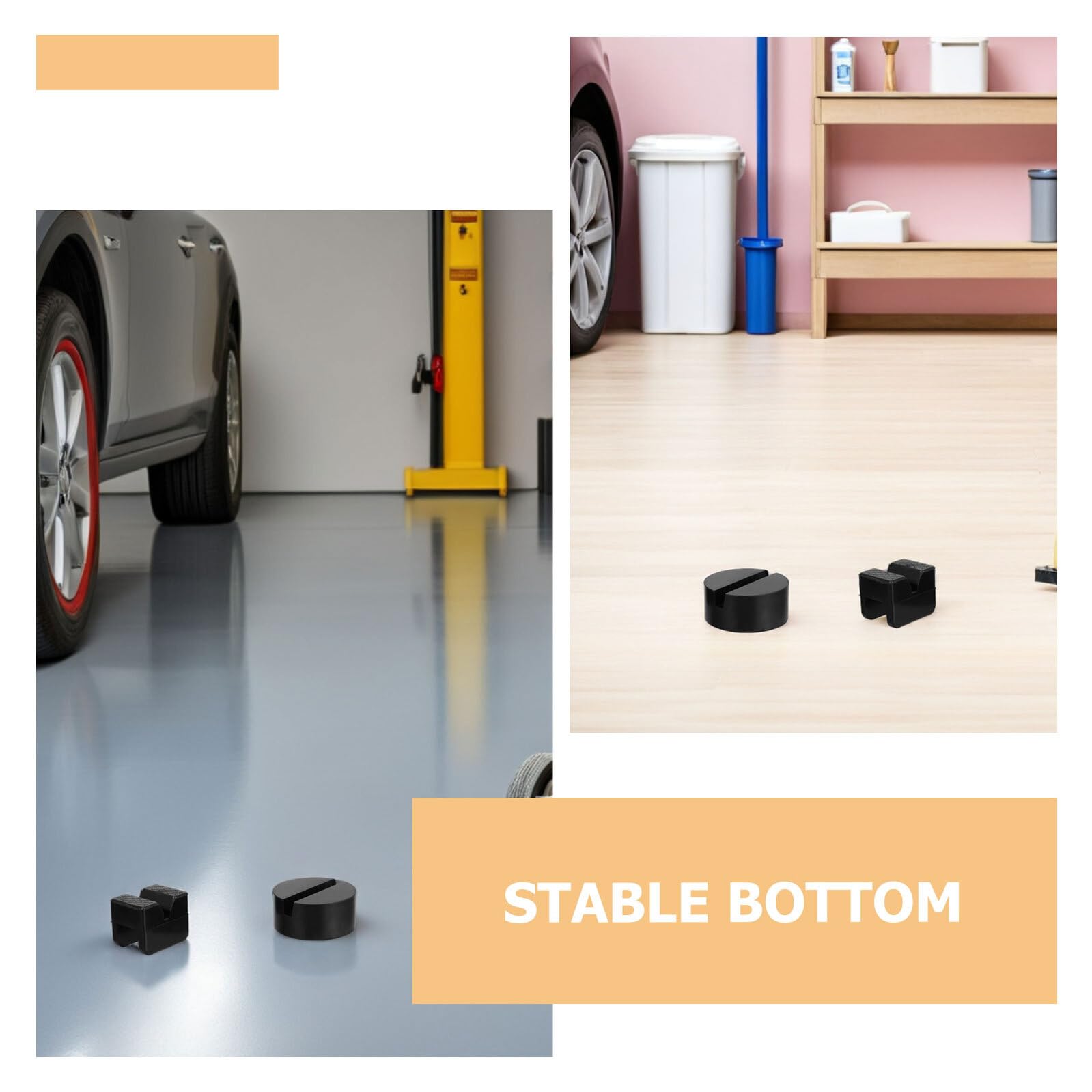 SOIMISS 6 Pezzi Pad in Gomma Antiscivolo per Sollevatore Auto con Scanalatura Supporto Elastico Ammortizzante per Protezione Pinch Weld per Officine e Uso Domestico