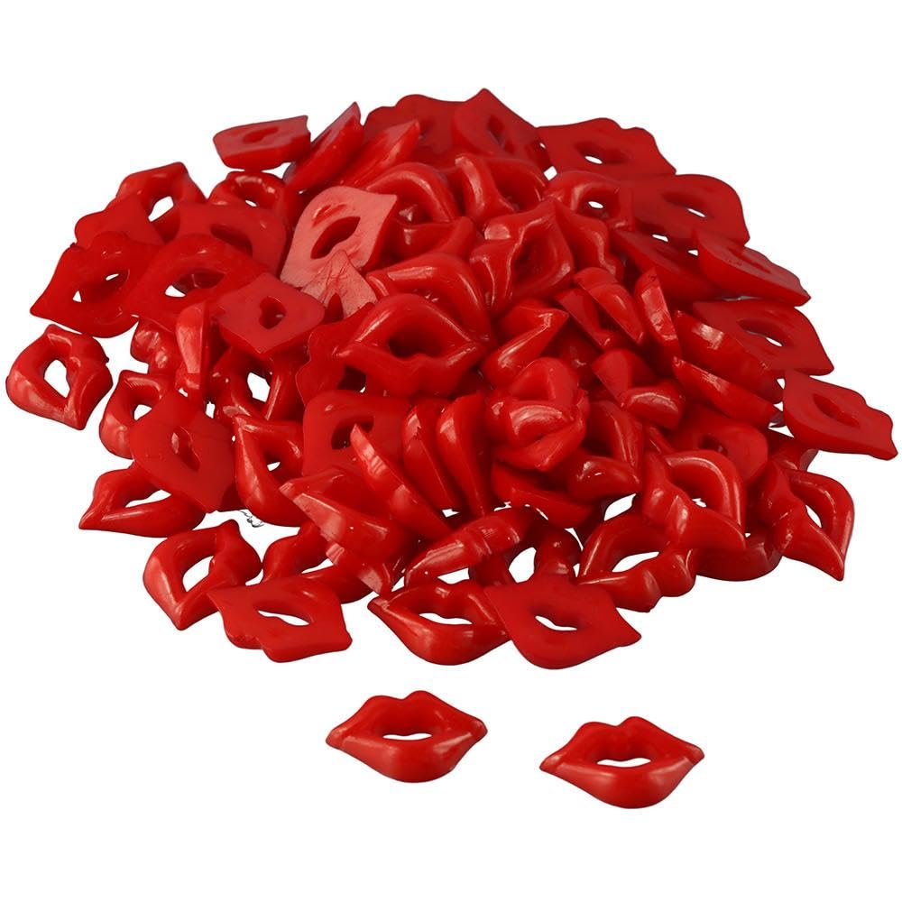 YYlingx 200Pcs Red Lip Flatback, Lip Shape Accessories Embellishments for Jewelry Making DIY Jewelry Necklace Bracelet Accessories Crafting