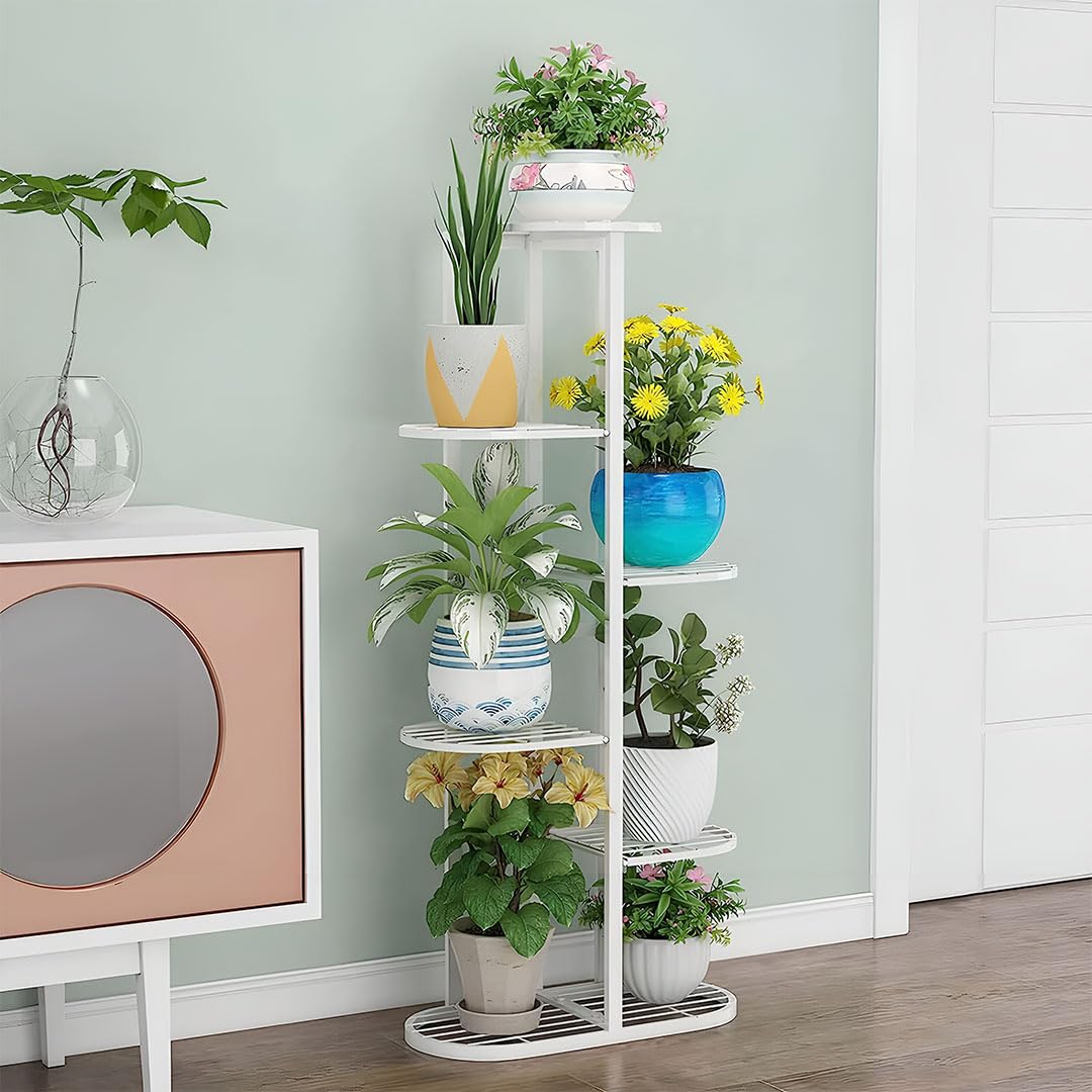 Juego de 4 soportes clásicos de hierro para plantas, estampado de flores redondas con soporte de metal para macetas, soporte de exhibición de bonsái pintado en colores * soporte multifuncional para