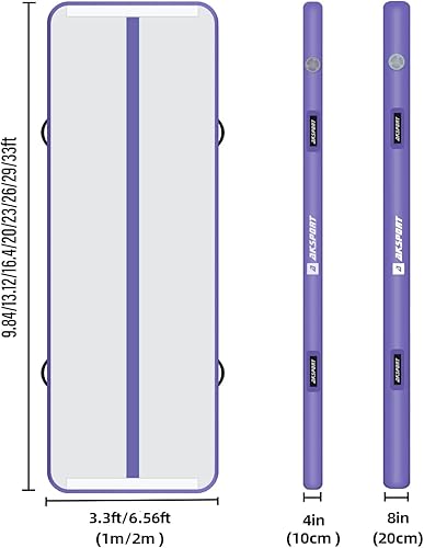 Miniatura 62 de AKSPORT - Colchoneta inflable para gimnasia, con bomba de aire, para el hogar, acrobacias, gimnasio, entrenamiento, animación, parkour, playa, Negro