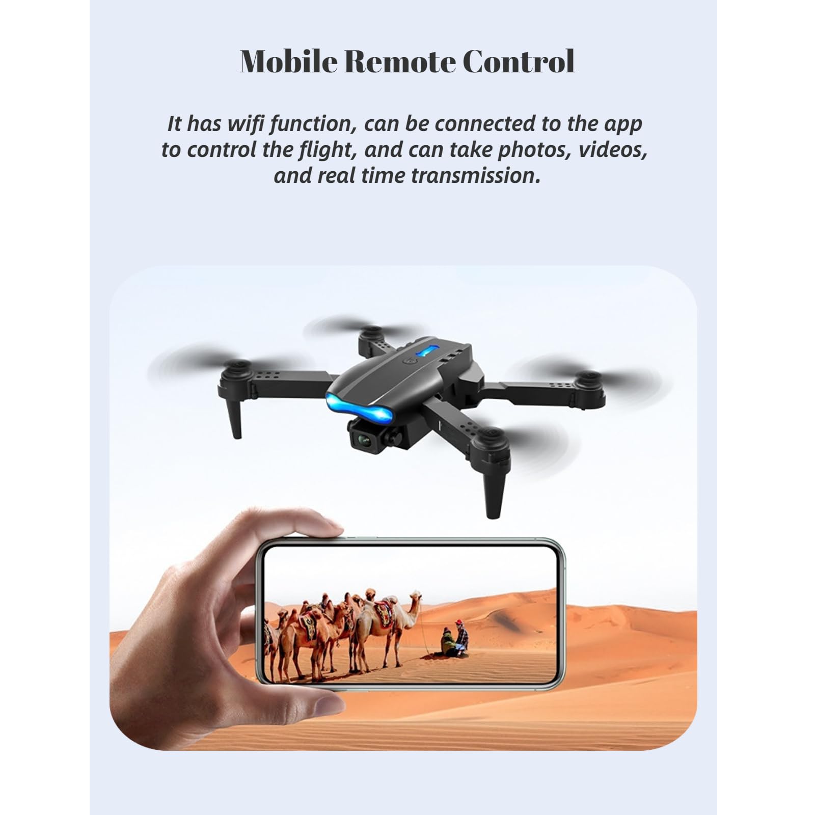Składany Mini RC Drone, Quadcopter do Unikania Przeszkód, Podwójny Aparat HD 4k Fotografia Lotnicza Samolot RC, Obsługa Aplikacji Wifi, Prezenty dla Dzieci i Dorosłych