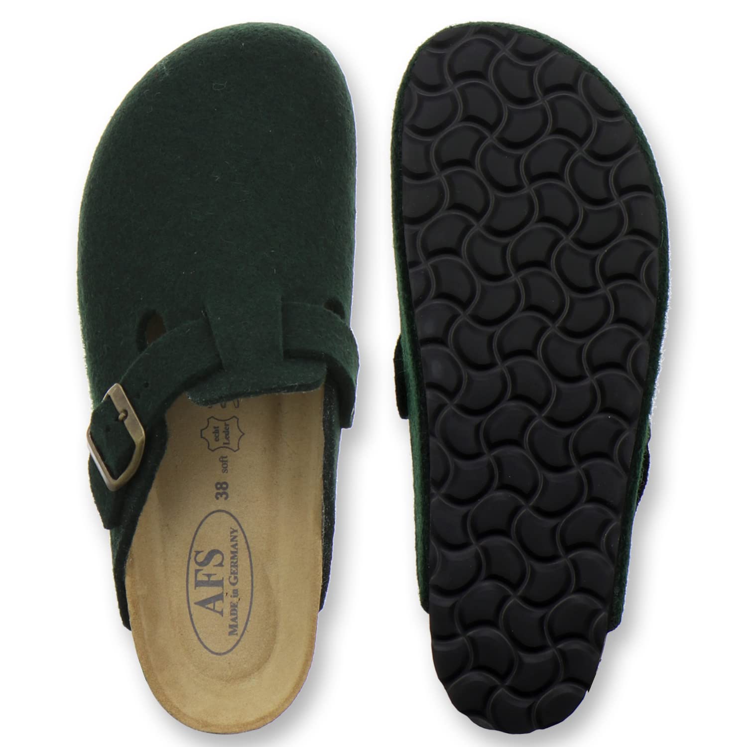 AFS-Schuhe 26900 - Pantofole da donna chiuse in feltro, comode e calde, made in Germany