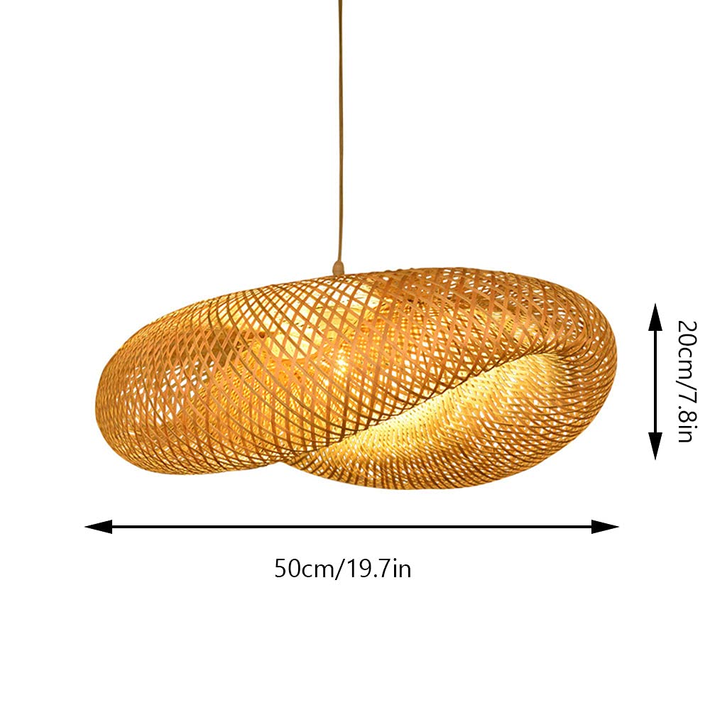 CHENKUI Lámpara De Araña Moderna Estilo Geometría 1 Luz, Lámpara Colgante De Techo De Ratán Tejido Accesorios De Iluminación De Decoración Tejida De Nido De Pájaro De Mimbre para Cafetería, Bar