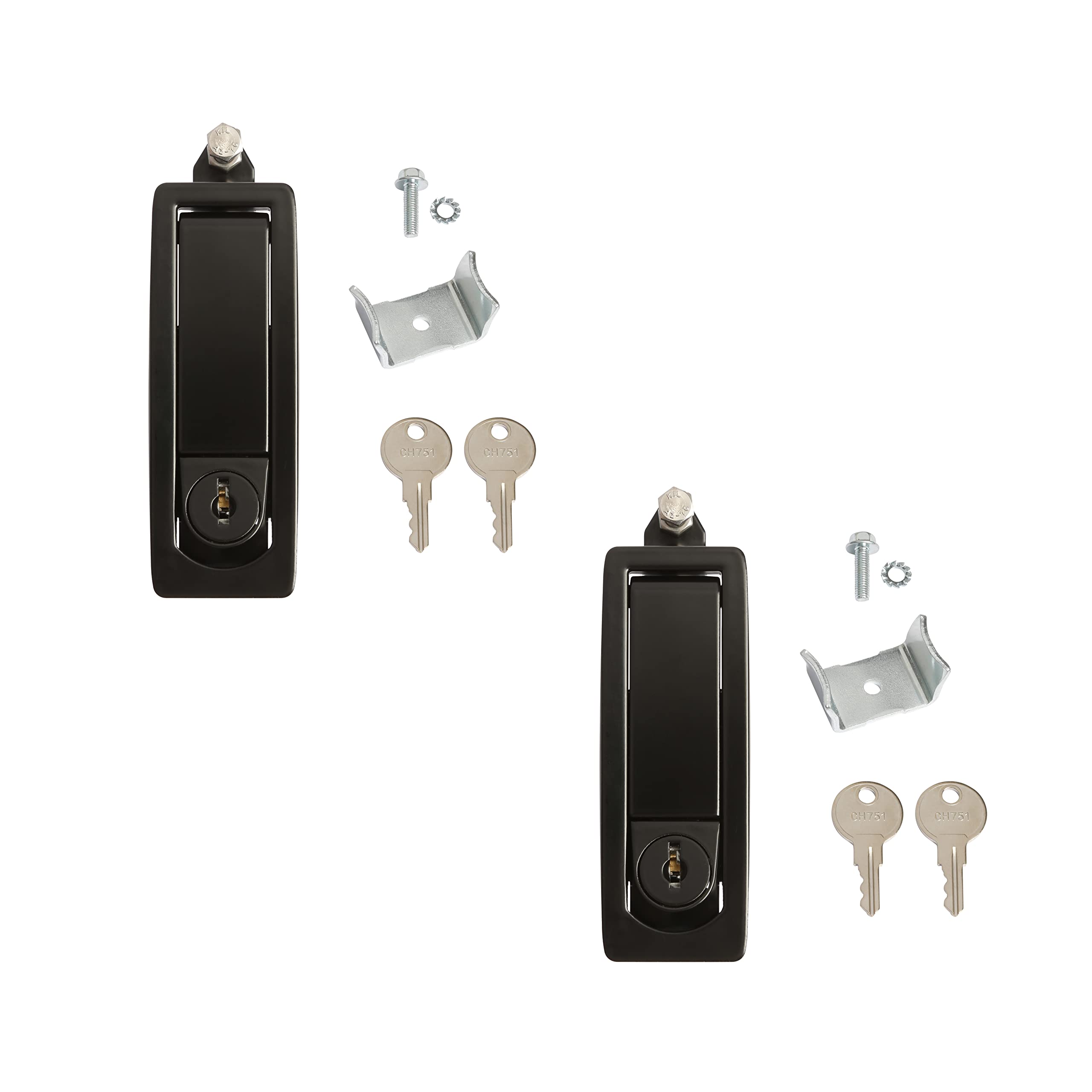 Lot de 2 verrous à levier réglables en métal pour camping-car, camping-car, camping-car, camping-car, etc