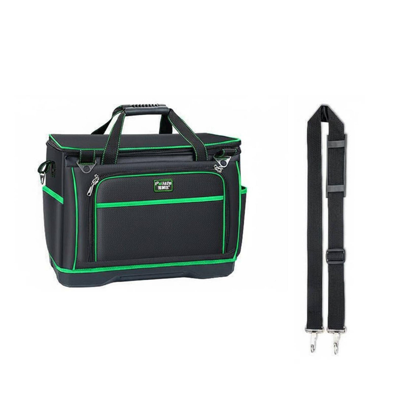 SNAPPSY Multi-Pocket Electrician Tool Bag Large Capacity Hard Bottom Tool Bag Wear-Resistant for Electricians, Technicians, Carpenters, Job Site, Construction, 20 Inch, Square ABS-image-33