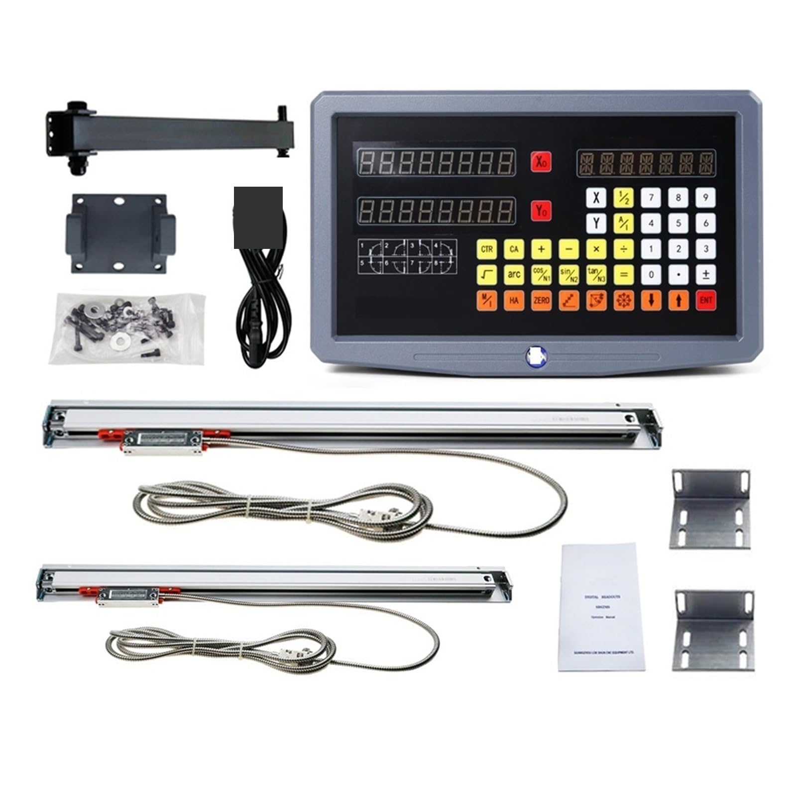Linear Encoder, SDS2MS KA500/KA300 Set/Kit Digital Readout 2PCS Linear Encoder/Sensor/Scales Dimensions 5U TTL 120 to 1020MM(SDS2MS DRO Set)