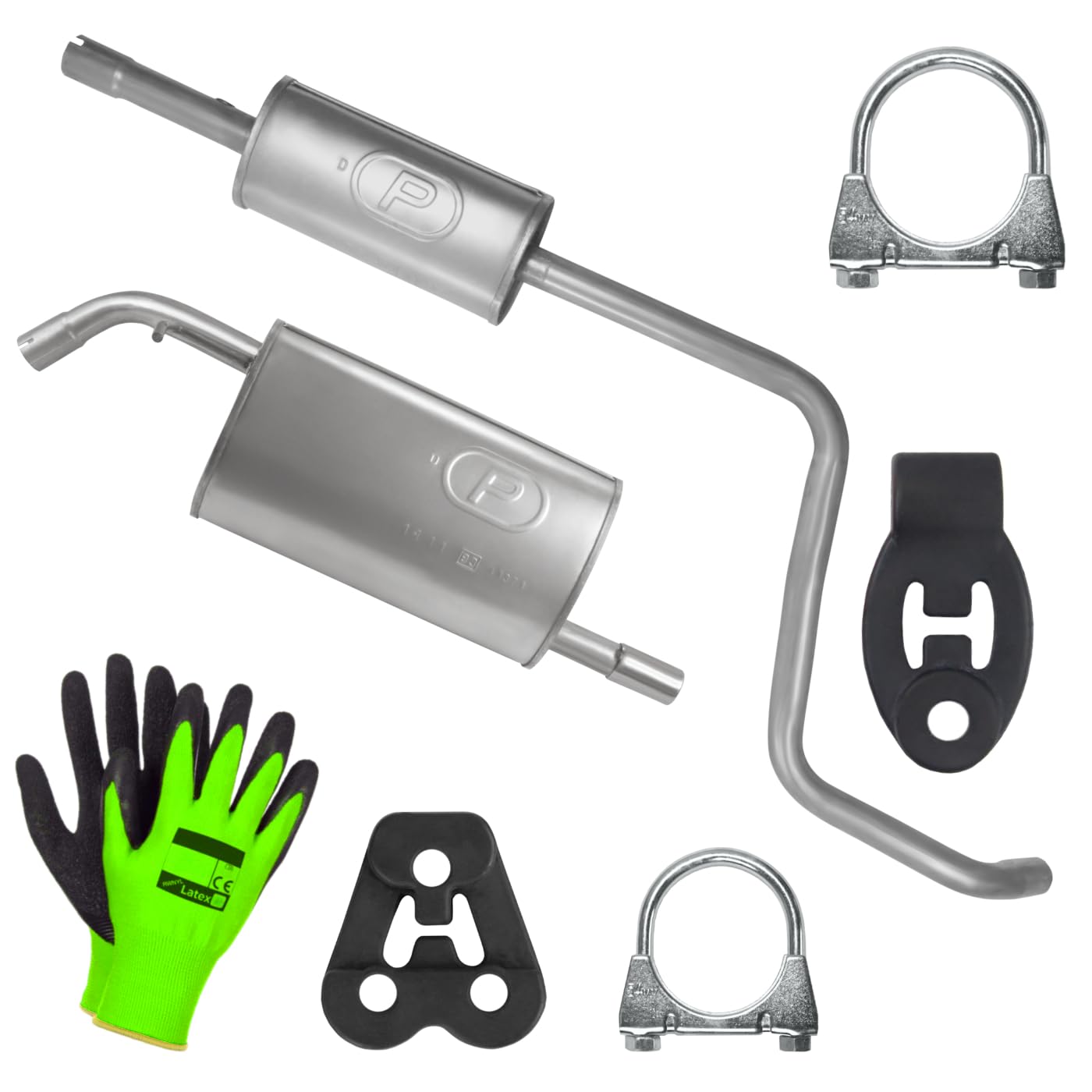 POLMOstrow Auspuff für Smart Forfour 1 I W454,2 II 453 2004-2006 | Mitteltopf und Endtopf, Motoren: 1.1 - 1.3, Fließheck