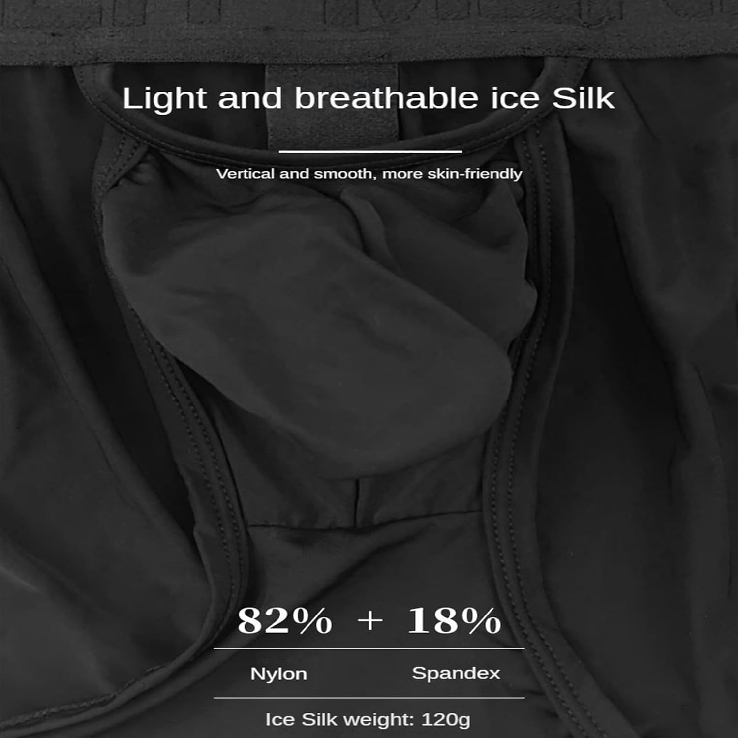 Men's Sexy Underwear Hollow Ice Silk Brief Underpants Funny Hoop Low Rise U Convex Pouch Lingerie - Image 3