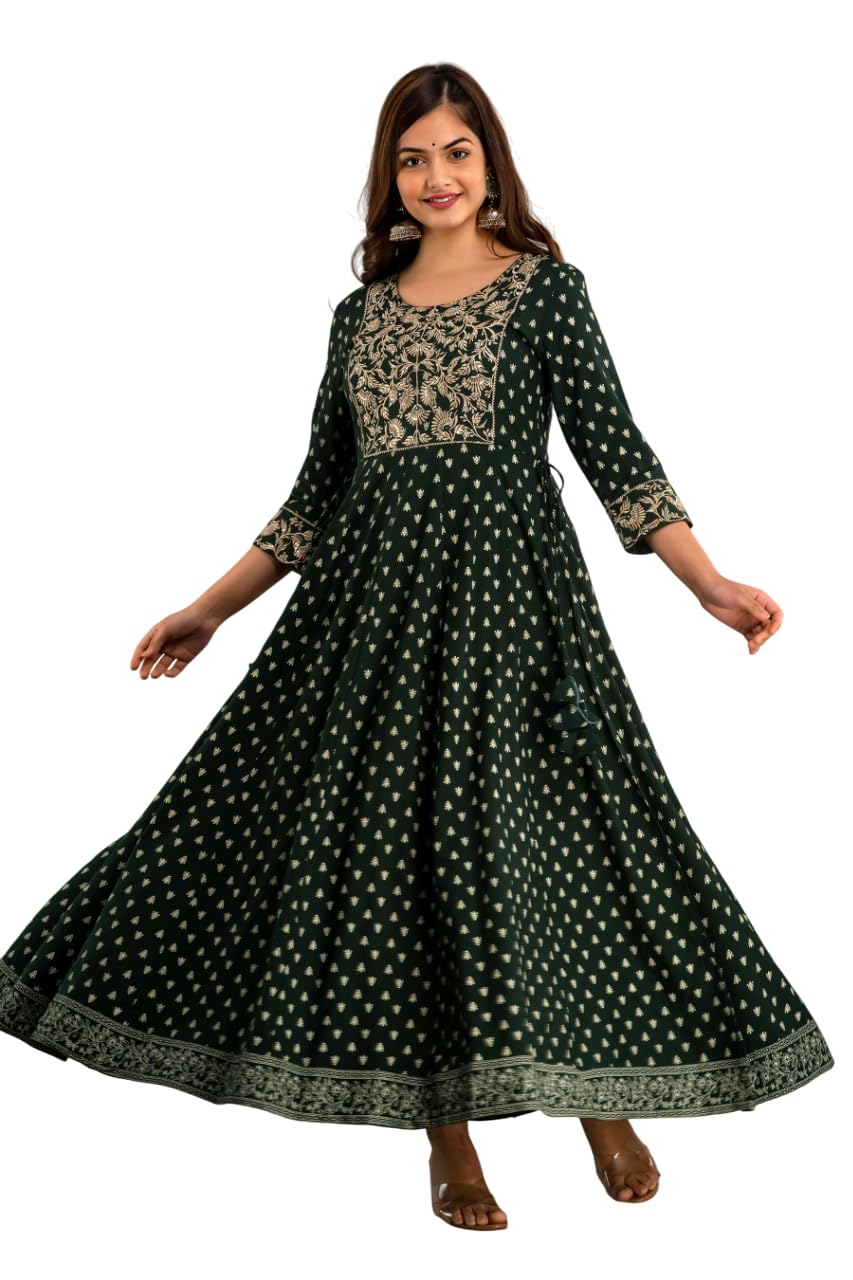 nishabd Women's Rayon Embroidered Frontslit Calf Length Kurta-picture-53