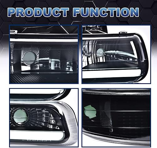 Vista 118 de PIT66 - Faros delanteros LED, compatibles c/99-02 Chevy Silverado 1500 2500/01-02 Silverado 1500HD 2500HD 3500/00-06 Tahoe Suburban 1500 2500