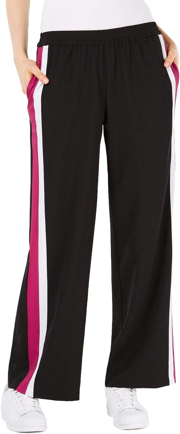 Bar III | Boho Sunset Striped Pull-On Pants | Deep Black | S