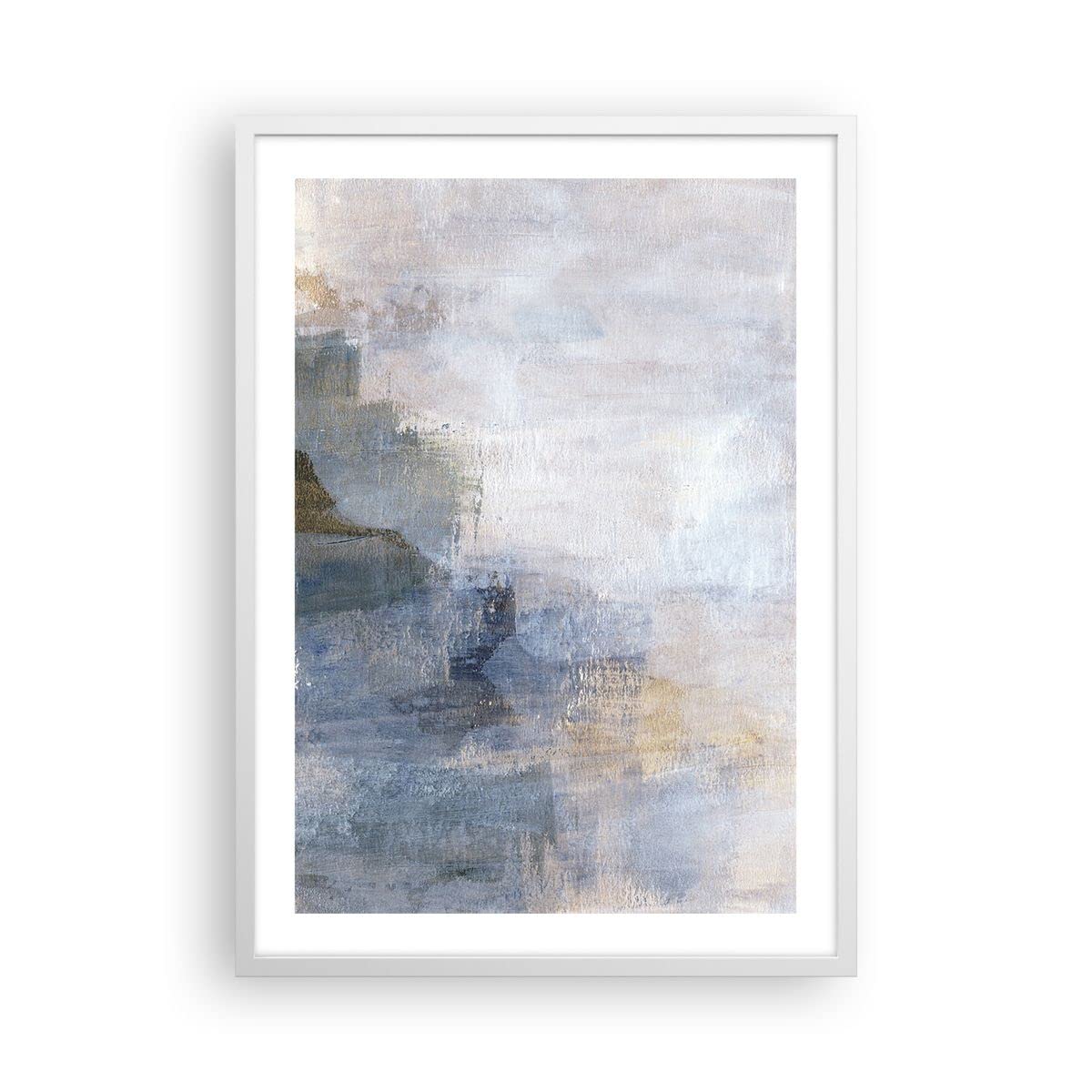ARTTOR Cuadro Póster Marco Blanco 50x70 cm Abstracto Pastel - 4904 - P2W | Luz Informal Moderno Moderno Vertical Cuadros de Pared Decoración Cuadro Decorativo Salón Dormitorio Cocina Lámina ARTTOR