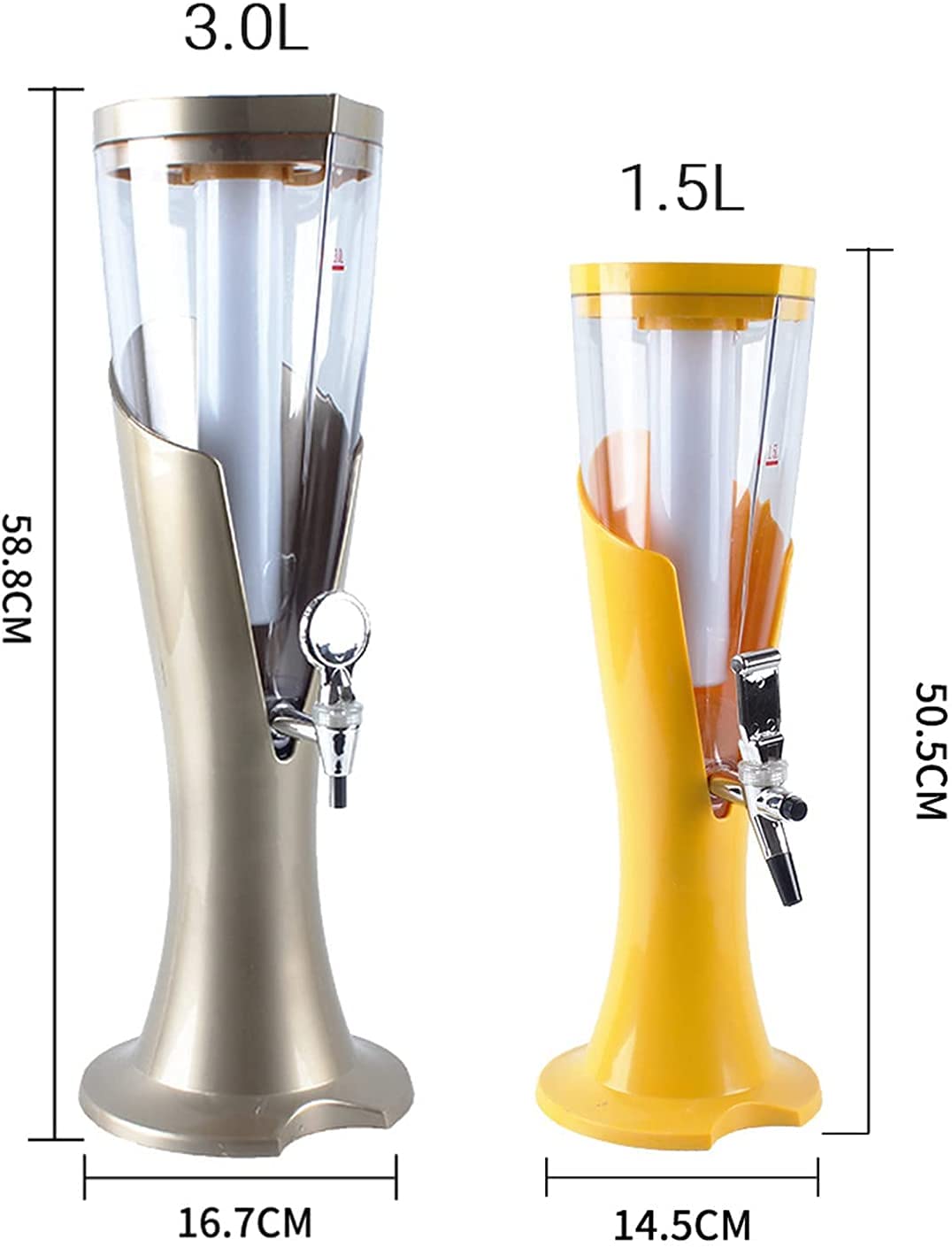 MU Bierturm, Bierfass-Spender für Zuhause, Party, Trinken, Wein, Wasser, Saft, Getränke, flüssige Barware, Bierzapfhahn, B, 5 l