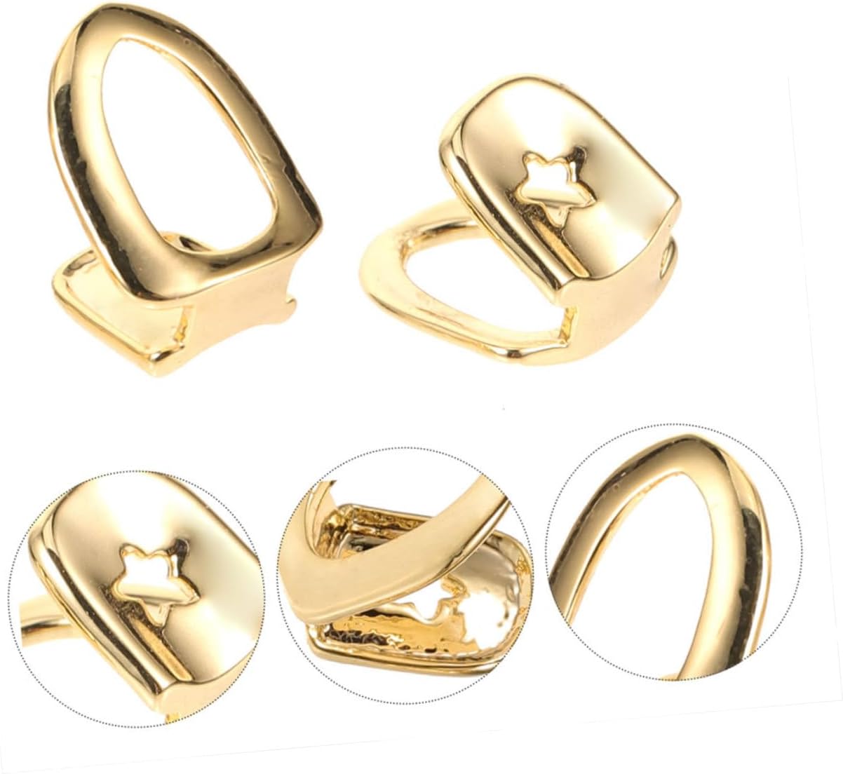 4pcs Single Tooth Cap Grill Teeth Jewelry for Hip Hop Parties for Rappers Mouth Grills for Cosplay and Halloween