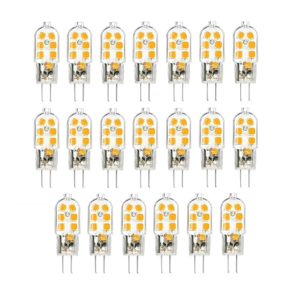 YSJX Lighting, Confezione da 20, Lampadina LED 2W G4 Base Bi-Pin Lampada a Mais AC220V [Classe di efficienza energetica A++](6000k Cold White)